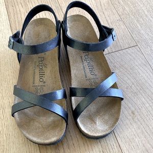 Birkenstock Papillio Alysa black sandals. Women’s size 7-7.5.  Euro size 38